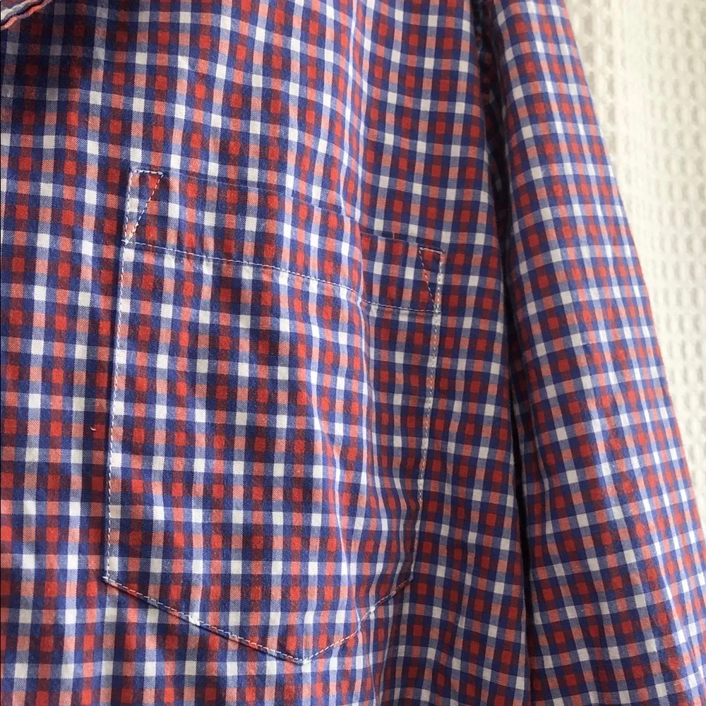 💙J. CREW Men's Casual Blue and Red Checkered Shirt Preppy